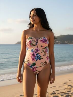 Kona Sol (Target) Women’s One Piece Floral Swimsuit NWT Size M 8-10